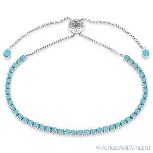 Blue Nano Crystal Bracelet in .925 Sterling Silver